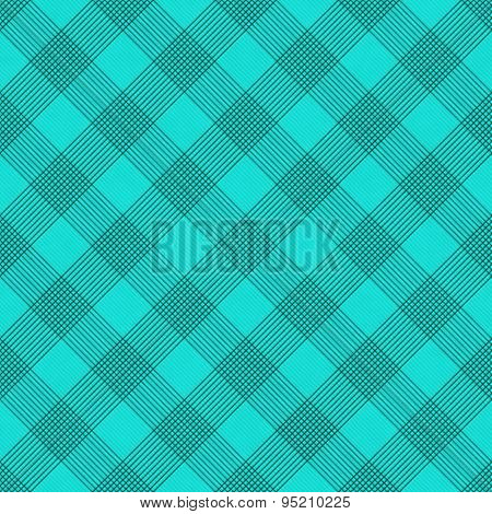 Teal Striped Gingham Tile Pattern Repeat Background
