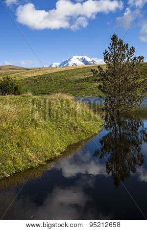 Landscape With Lake In The Background Chimborazo