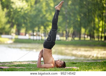Salamba Sarvangasana On Lake