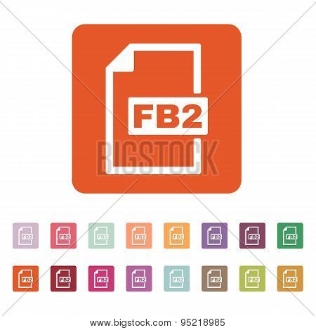 The Fb2 Icon. File Format Symbol. Flat