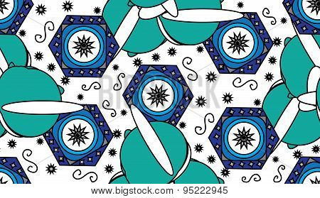 Hexagon Seamless Pattern. Geometric Background.