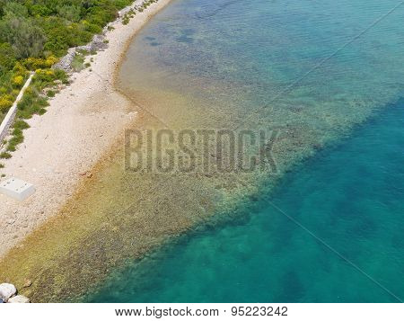 The colors of the sea the beach and the trees