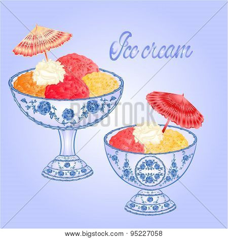 Ice Cream Sundaes Vector