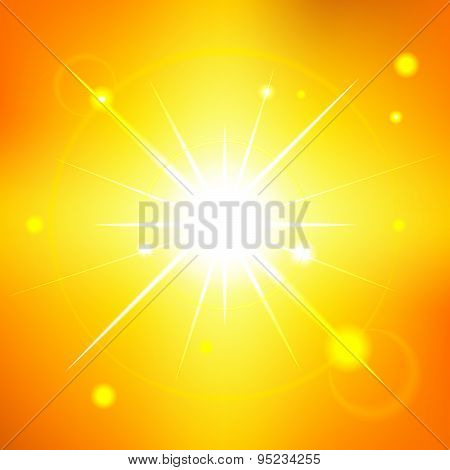 Sunny hot sky - editable vector graphic