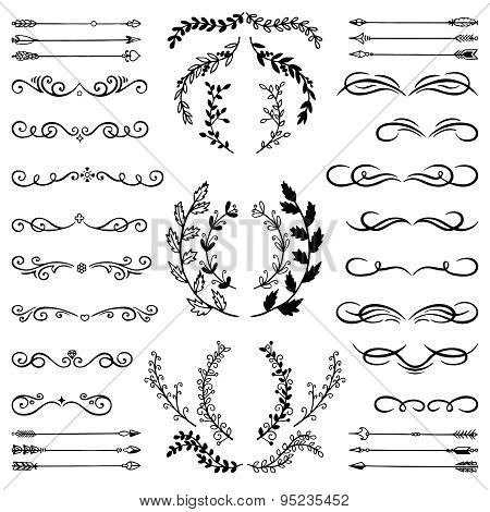 Set Of Doodle Design Elements.
