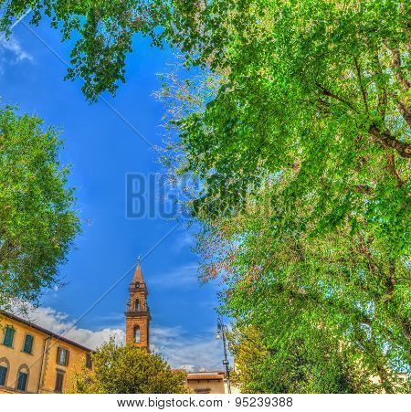Santo Spirito Steeple Seen Through Green Trees