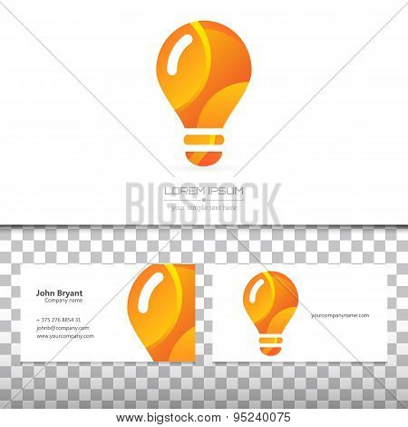 Abstract Creative concept vector image logo of bulb for web and mobile applications isolated on back