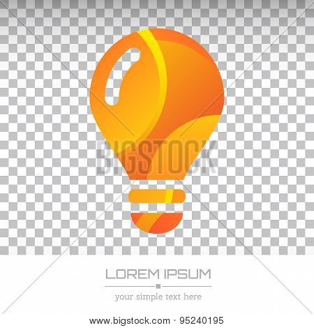 Abstract Creative concept vector image logo of bulb for web and mobile applications isolated on back