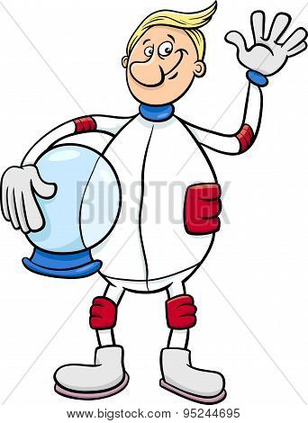 Astronaut Character Cartoon Illustration