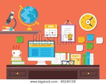 Workplace flat design illustration concept