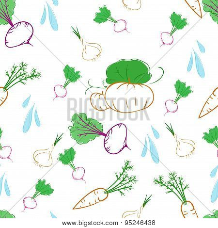 vegetable doodle pattern