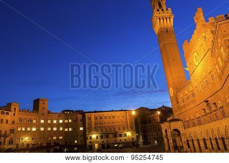 Palazzo Pubblico On Siena's Piazza Del Campo In Italy