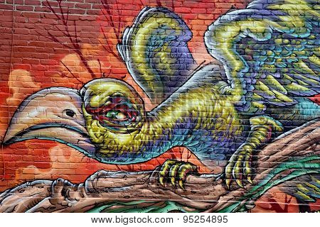 Street art Montreal vulture