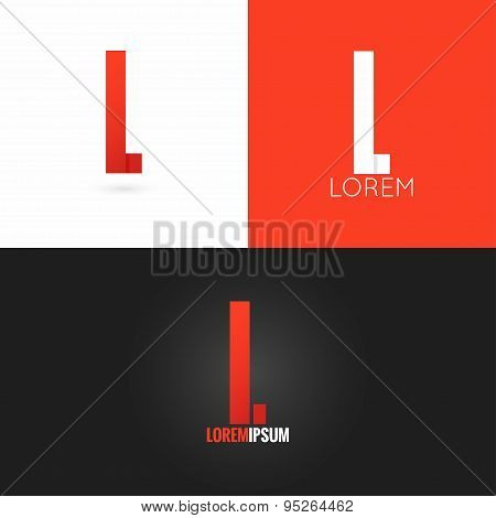 letter L logo design icon set background