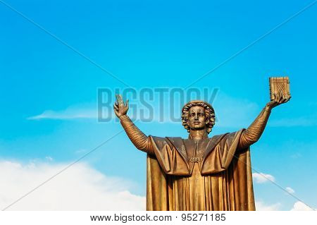 Monument to Francisk Skarina in Minsk