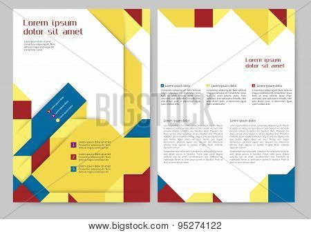 Brochure design template with abstract rectangles
