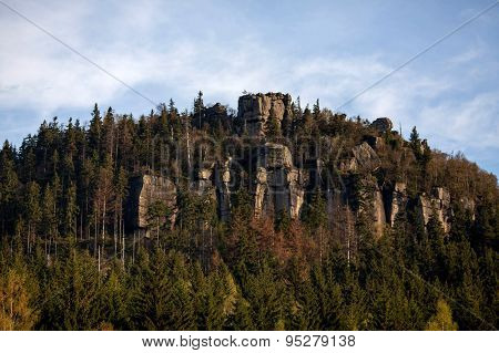 Phenomenon of nature - Stolowe ( Table ) Mountains - rock formations in National Park - Poland near