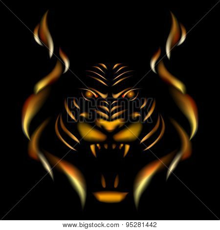 Tiger made of flame