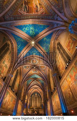 ASSISI, ITALY - DECEMBER 16, 2016: The traditional christmas concert in the Basilica of Saint Francis in Assisi
