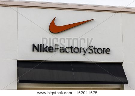 Las Vegas - Circa December 2016: Nike Factory Store Strip Mall Location. Nike is one of the world's largest suppliers of athletic shoes and apparel III