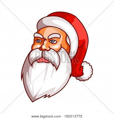 Santa claus emotions. Grudge, unhappiness, resentment. Part of christmas set. Ready for print EPS10