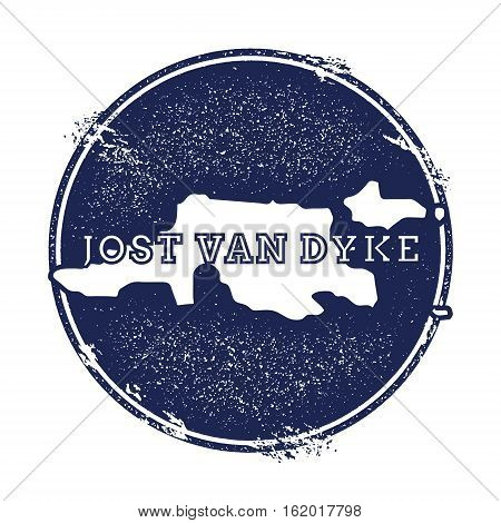 Jost Van Dyke Vector Map. Grunge Rubber Stamp With The Name And Map Of Island, Vector Illustration.