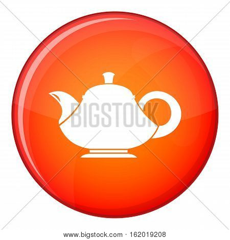 Teapot icon in red circle isolated on white background vector illustration