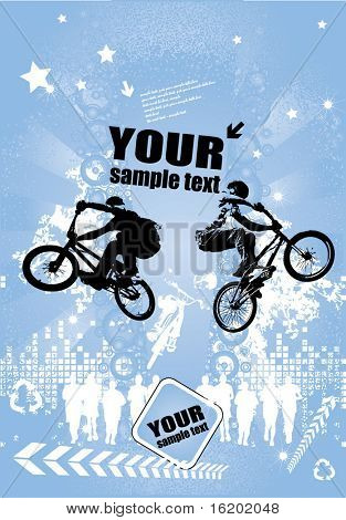 ภาพเวกเตอร์ของคนปั่นรถจักรยาน BMX