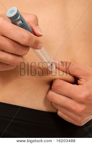 Fabricación de mujer dependiente diabetes insulina humana Shot