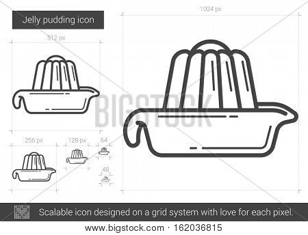 Jelly pudding vector line icon isolated on white background. Jelly pudding line icon for infographic, website or app. Scalable icon designed on a grid system.