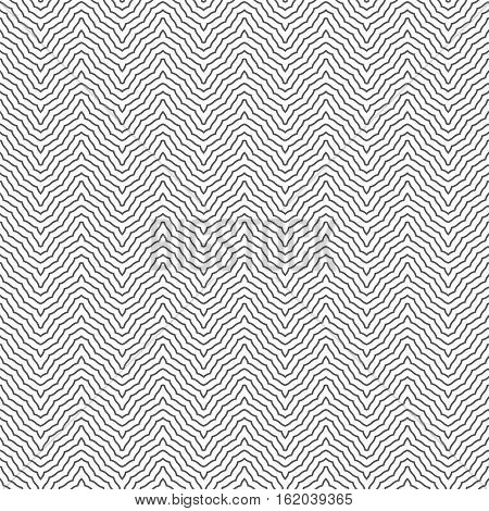 Seamless pattern. Modern stylish geometric texture. Regularly repeating zigzags with curved broken stripes. Vector contemporary design