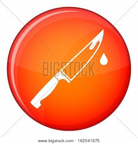 Steel knife icon in red circle isolated on white background vector illustration