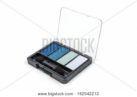 Blue Eyeshadow Palette Isolated On White Background