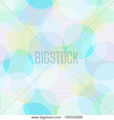 Seamless vector pattern pastel bokeh in cold tones