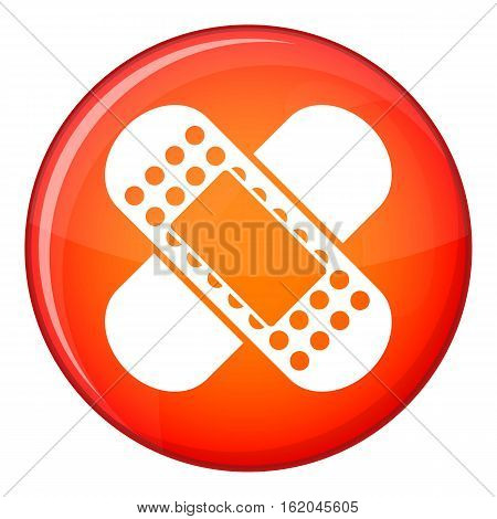 Medical patch icon in red circle isolated on white background vector illustration