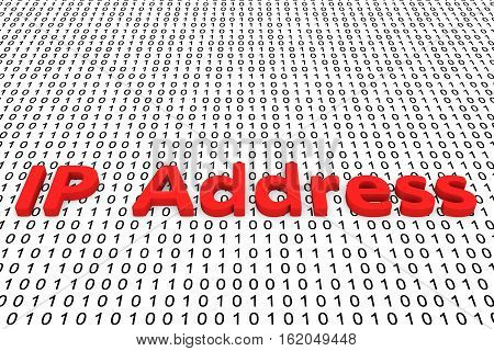 IP Address as a binary code 3D illustration