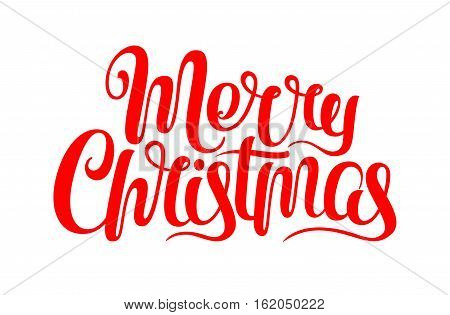 vector Merry Christmas text Calligraphic Lettering design card template. Creative typography for Holiday Greeting Gift Poster. Calligraphy Font style Banner