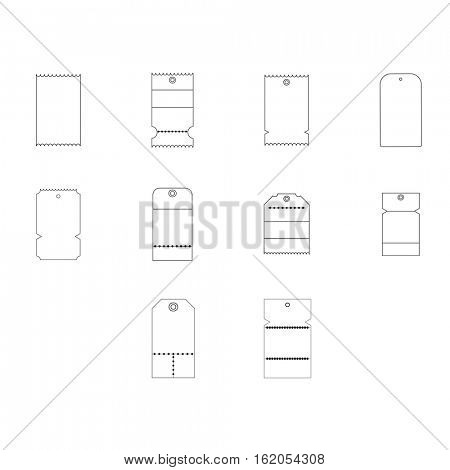 Vector icon set for various tag on white background