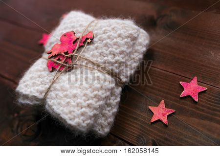 Knitted Snood With Stars And Angel Look Like Gift