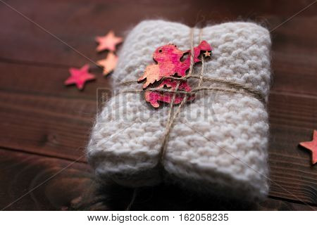 Knitted Snood With Stars And Angel Look Like Gift