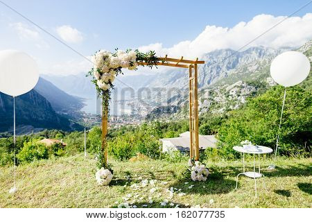 Destination Wedding Arch With Decoration