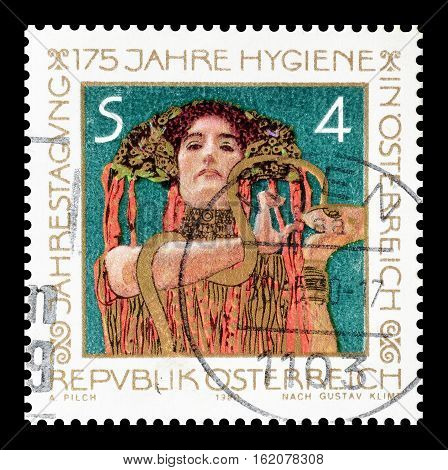 AUSTRIA - CIRCA 1980 : Cancelled postage stamp printed by Austria, that shows painting by Gustav Klimt.