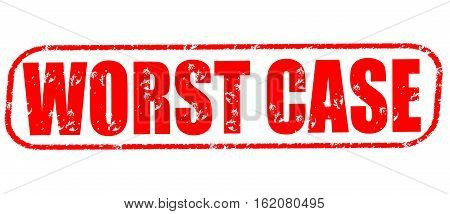 Worst case on the white background, red illustration