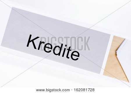 File folder credit (Kredit) in German language on white background