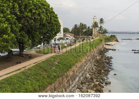 Galle, Sri Lanka - December 09, 2016 :area Near Lighthouse, Fort Galle, Sri Lanka