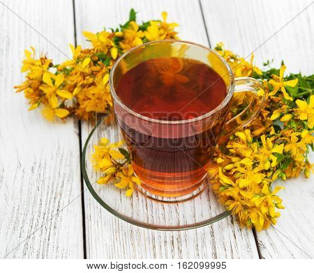 Herbal Tea In A Glass Cup