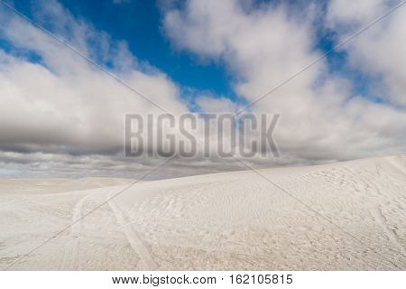 View of Lancelin Sand Dunes in Western Australia. This place for Surfing in Sand. Famous of Families enjoying. Landscape View .