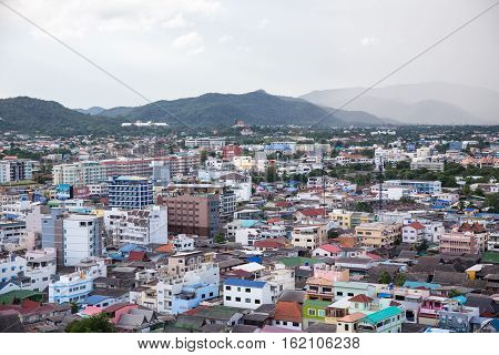 Hua Hin Thailand-October 82016:Port and old city area of Hua Hin Thailand in rainny season.Hua Hin is one of the best popular city for tourist