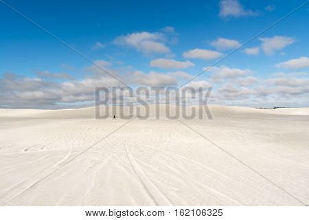 View of Lancelin Sand Dunes in Western Australia. This place for Surfing in Sand. Famous of Families enjoying. Landscape View .