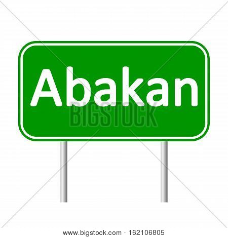 Abakan road sign isolated on white background.